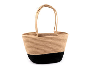 Geräumige Handtasche aus strukturierter Baumwollkordel (38x24 cm) – Premium geflochtene Alltagstragetasche