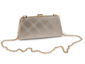 Elegante funkelnde Abendclutch - Luxuriöse Metallic-Abendtasche mit abnehmbarer Kette
