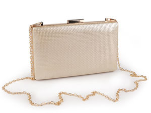 Elegante Metallic-Abendtasche und Crossbody-Tasche mit abnehmbarer Kette