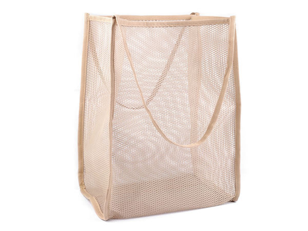 Vielseitige Netztasche mit erweiterbarem Boden - Strapazierfähige Schultertasche & Handtasche für Strand, Einkäufe und Reisen (30x38 cm)