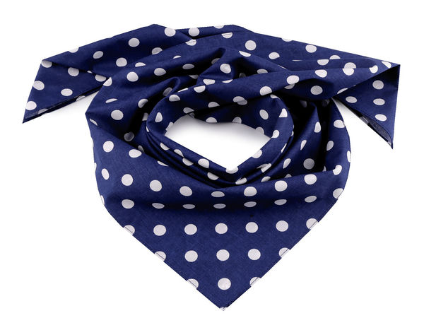 Premium Baumwoll-Halstuch mit Polka-Dots - Elegantes quadratisches Nickituch & Modeschal 70x70 cm