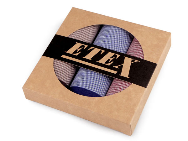 Premium-Herrentaschentuch-Geschenkset – Verschiedene Farben & Muster (3er-Set in Box)