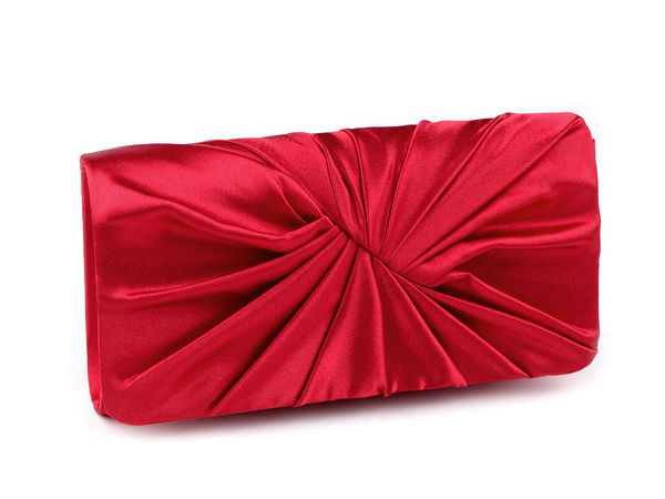 Premium-Satin-Clutch mit Plissierung - Elegante Abendtasche mit abnehmbarer Kette