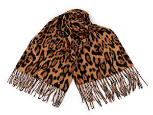 Premium Damen-Schal mit Fransen - Eleganter Winterschal und Halswärmer mit Animal-Muster