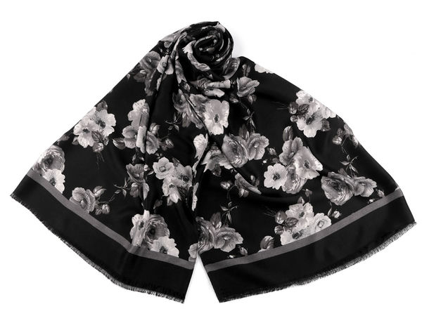Schal / Tuch mit Blumenmuster, 90x180 cm