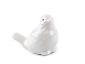 Elegante weiße Vogelfigur aus Porzellan - Dekorationsobjekt mit glänzendem Finish