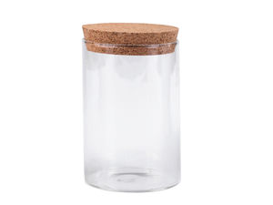 Premium-Vorratsglas aus Klarglas mit Naturkorken - Dekorative Bastel- und Dekoflasche