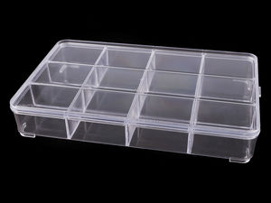 Transparente Sortierbox aus Kunststoff mit 12 Fächern (15 x 23 x 3,4 cm)