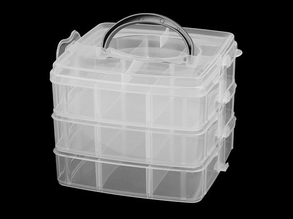 Sortierbox / Organizer-Koffer 3-stöckig mit Griff