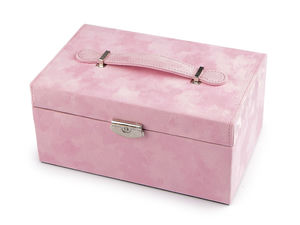Abschließbare Premium 2-in-1 Schmuckschatulle aus Veloursleder mit tragbarem Reiseetui und Spiegel
