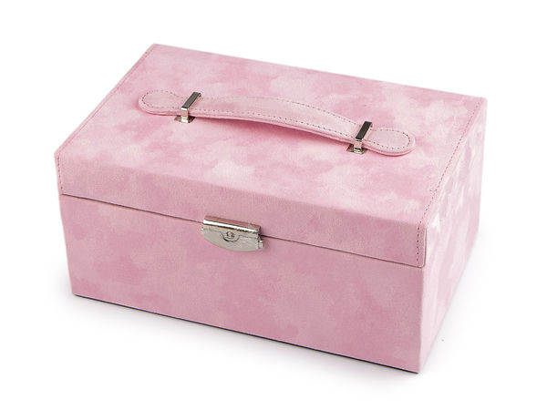 Abschließbare Premium 2-in-1 Schmuckschatulle aus Veloursleder mit tragbarem Reiseetui und Spiegel
