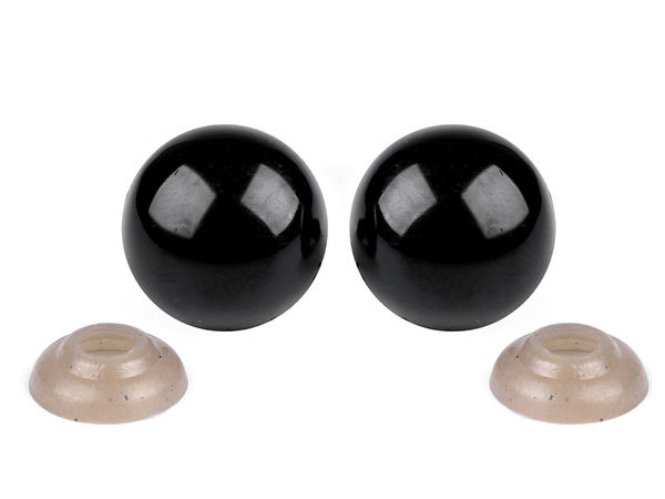 18 mm Premium-Sicherheitsaugen in Schwarz mit Sicherheitsscheiben für DIY-Puppenherstellung, Häkelspielzeug und Plüsch-Handarbeiten