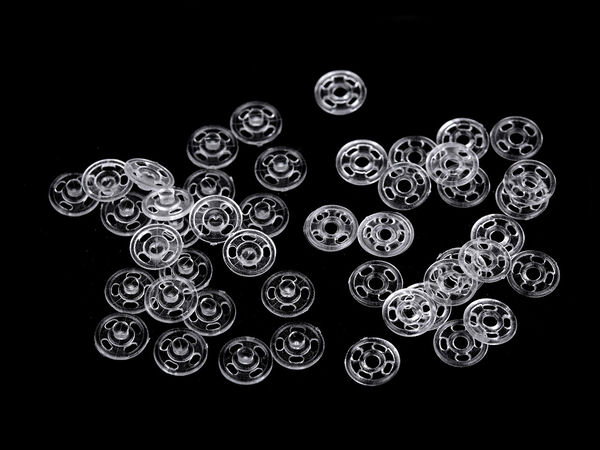 Transparente Kunststoff-Druckknöpfe zum Annähen | Ø 7 mm Mini-Druckknöpfe