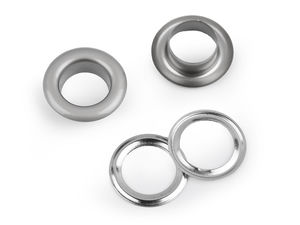 Ösen mit Scheiben, Innen-Ø 10 mm / Außen-Ø 17 mm, matt