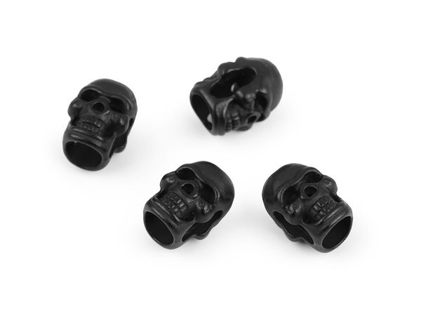 Totenkopf Kordelendkappen aus Metall - Hochwertige dekorative Kordelenden für Jacken, Hoodies & Taschen, 5 mm Lochdurchmesser