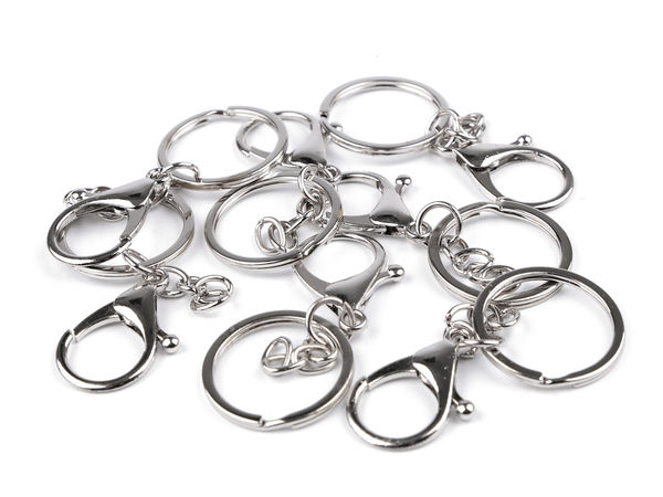 Premium vernickelter Karabiner-Schlüsselanhänger mit Biegering für Schlüssel, Rucksäcke und Taschenanhänger