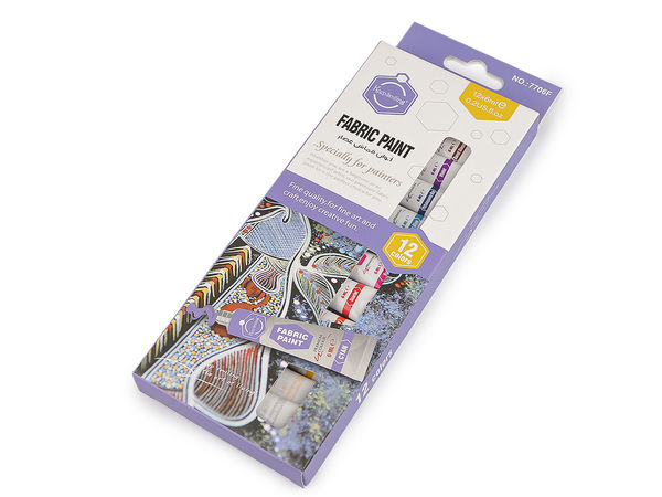 Textilfarben-Set mit 12 Farben à 6 ml