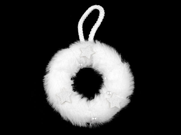Mini-Kunstfell-Hängekranz (11 cm) – Eleganter Deko-Kranz für Winter & Feiertage