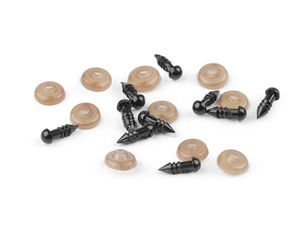 Schwarze Sicherheitsaugen aus Kunststoff mit Sicherungsscheiben für DIY-Puppen und Plüschtiere - Ø 5 mm
