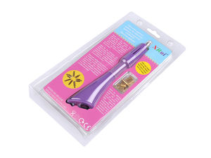 Violettes Hot-Fix-Kristall-Applikator-Set - Professioneller Strassstein-Applikator mit 7 auswechselbaren Aufsätzen und Sicherheitsständer