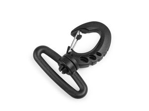 Premium-Kunststoff-Karabinerhaken in Schwarz - Drehbarer Wirbel-Schnapphaken für Sporttaschen, Rucksäcke & Handtaschen (25mm, 30mm, 40mm, 50mm)