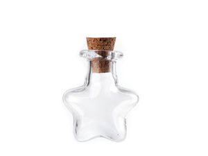 Glasfläschchen / Mini-Glasflaschen mit Korken, Herz, Stern