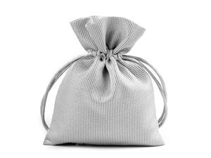 Elegantes, schimmerndes Satin-Geschenksäckchen mit Metallic-Lurex & Kordelzug, 10x13 cm