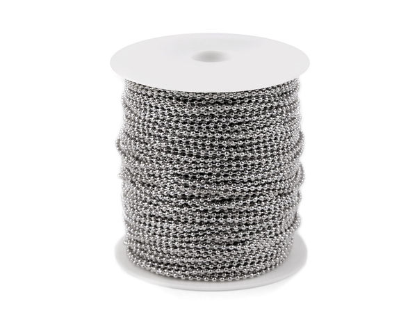 Premium-Kugelkette Nickel Ø 2 mm - Robuste Metallkugelkette für Handtaschen, Bekleidung und Etikettierung