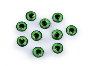 Realistische runde Glasaugen-Cabochons für Bastelarbeiten & Schmuckherstellung (10 mm & 12 mm)