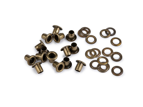 Ösen mit Scheiben, Innen-Ø 5 mm / Außen-Ø 9,5 mm
