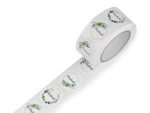 Premium runde Handmade-Aufkleber (25 mm) - 500er-Rolle selbstklebende Etiketten für Basteln, Geschenkverpackungen, Scrapbooking und Hochzeitsdeko