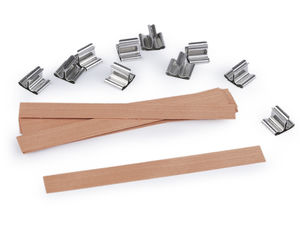 Natürliche Holzkerzendochte mit Dochthaltern aus Metall (1,3 x 13 cm) - Knisternde Holzdochte für die DIY-Kerzenherstellung