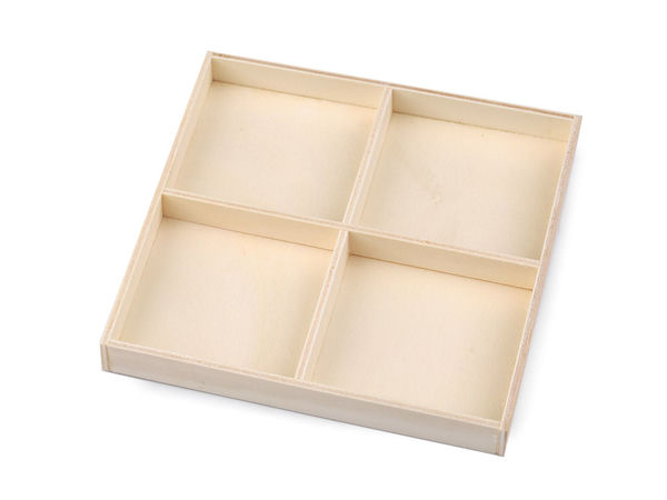 Naturholz-Organizer mit mehreren Fächern & Bastelbox - Individuell gestaltbare DIY-Aufbewahrung