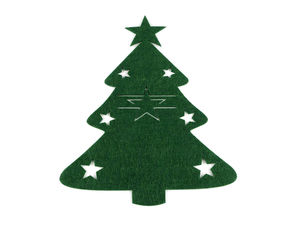 Premium-Bestecktaschen aus Filz für Weihnachten - Festliche Tischdekoration (Tannenbaum- und Engel-Motive)