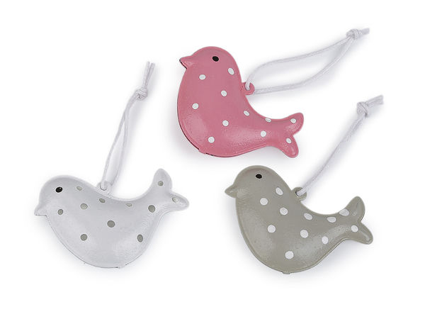 3D-Metall-Vogel Dekoanhänger mit Glöckchen - Premium-Bastelornament (Farblich sortiert)
