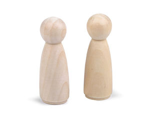 Premium Holzkegelpuppen-Rohlinge (26x76 mm) - Naturholz-Spielfiguren für Bastelarbeiten und Brettspiele