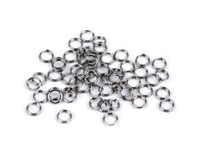 Edelstahl-Spaltringe - 4 mm Doppelösen-Verbindungsringe in Platin-Optik (5-g-Packung)