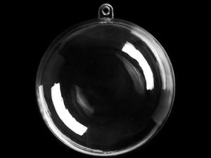 Premium befüllbare Acrylkugel - 12 cm teilbare transparente Bastelkugel mit Aufhängeöse