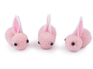DIY Plüsch-Pompon-Hase Bastel-Applikation für Oster- und Frühlingsdeko