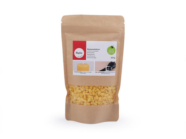 Premium-Bienenwachspastillen in Elfenbein zur Kerzenherstellung & zum Basteln - 200g