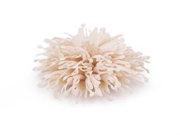 Elegante Rüschen-Stoffblume als Applikation - 10 cm Blüten-Akzent zum Aufnähen oder Aufkleben