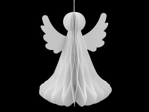 Wabenpapier-Faltengel zum Aufhängen - 24 cm eleganter 3D-Weihnachts- & Party-Dekoengel zum Hinstellen