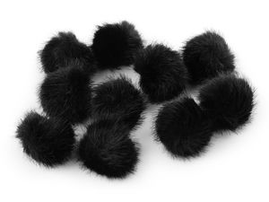Premium Kunstfell-Pompon mit elastischer Befestigungsschlaufe (Ø 3,5 cm)