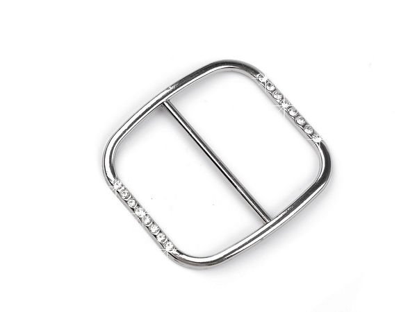 Elegante Strass-Zierschnalle für 40-mm-Bänder - Premium-Metall-Accessoire in Nickel für Abendmode, Braut- und Abschlussballkleider
