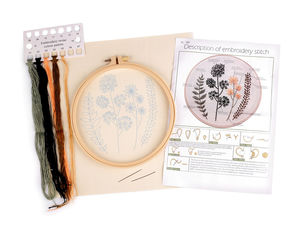 Stickset mit vorgedrucktem Motiv, Pflanzen, Gräser