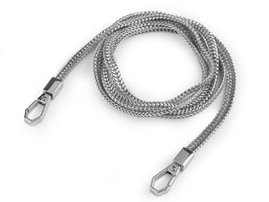 Premium flache Handtaschenkette mit quadratischen Karabinerhaken, 120 cm
