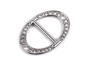 Design-Schnalle mit Strasssteinen, 19 mm