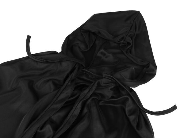 Premium Karnevalsumhang mit Kapuze in Schwarz - Zweilagiges Kostüm-Cape für Erwachsene und Kinder