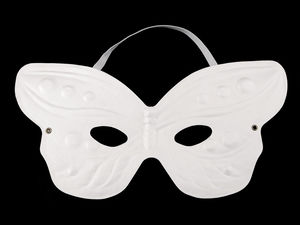 DIY Schmetterling-Augenmaske zum Bemalen mit Gummiband - Weiße Papier-Bastelmaske für Maskeraden, Partys & Festivals