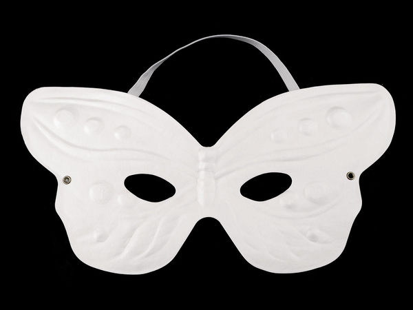DIY Schmetterling-Augenmaske zum Bemalen mit Gummiband - Weiße Papier-Bastelmaske für Maskeraden, Partys & Festivals
